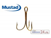 Крючки тройные Mustad Treble Hook 3551, цвет бронза, упаковка 10 шт.